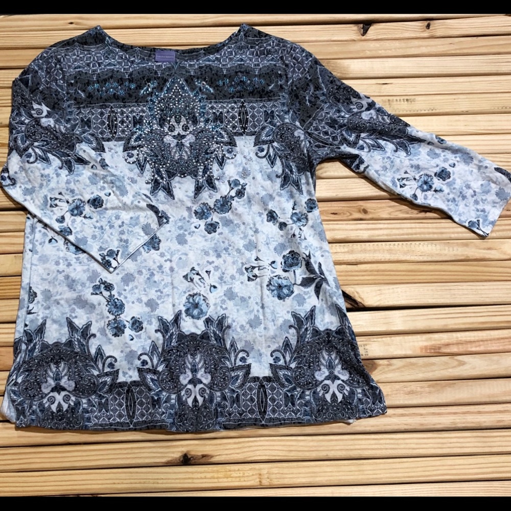 Laura Scott Rhinestones Dressy Top SZ S 🌺